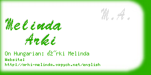 melinda arki business card